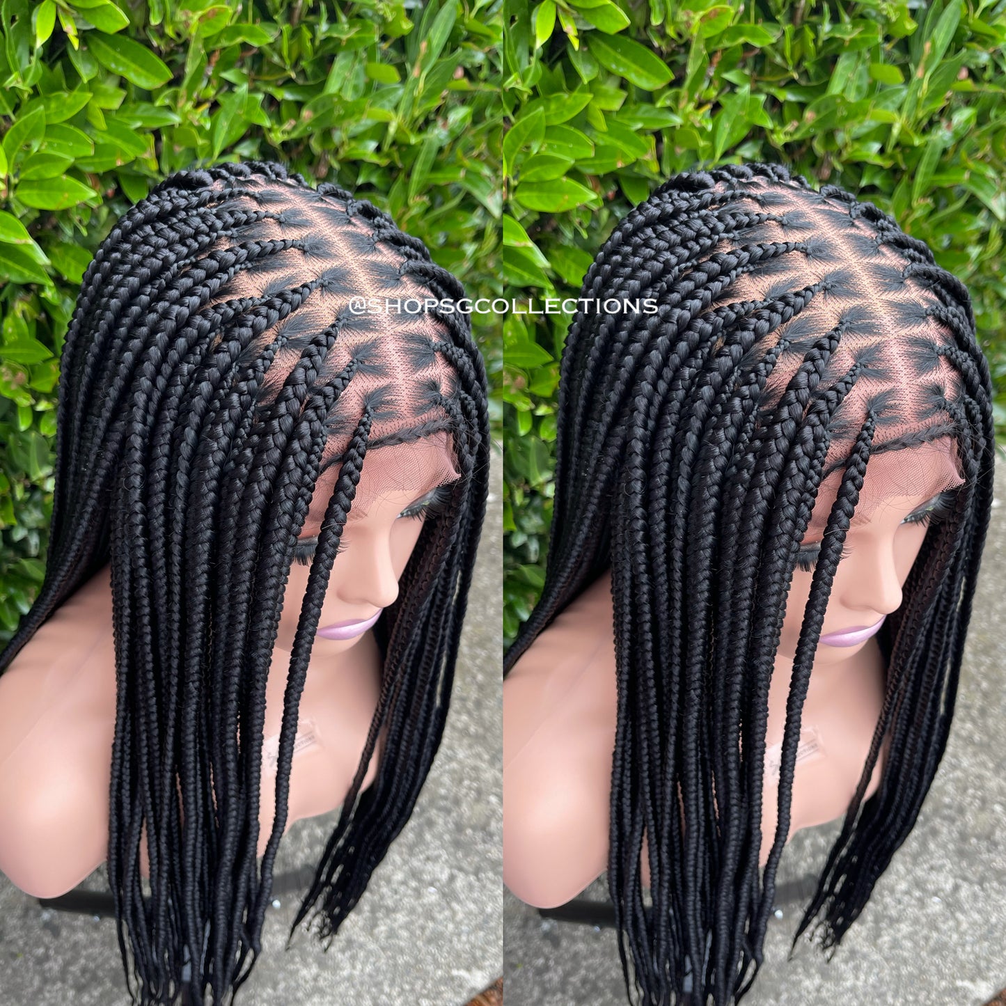 Knotless black braided wig