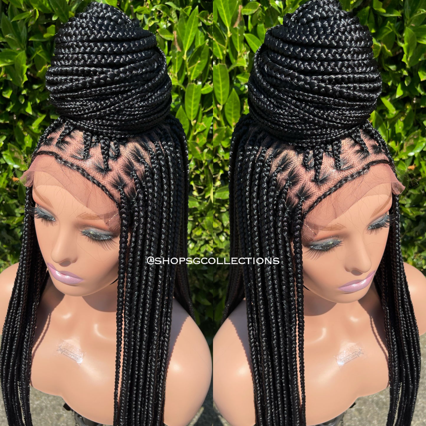 Knotless black braided wig