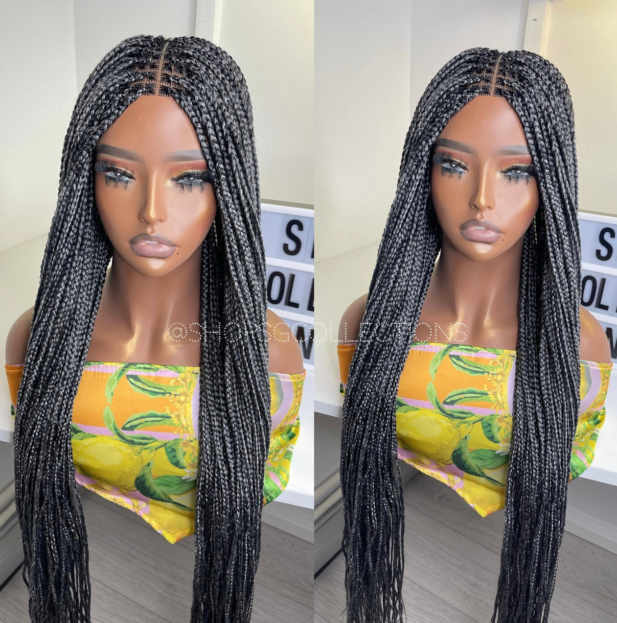 Medium straight braided wigs