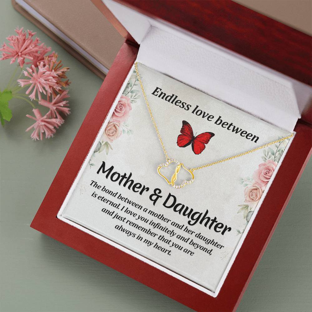 To my mother, Endless love between mother and daughter necklace gifts