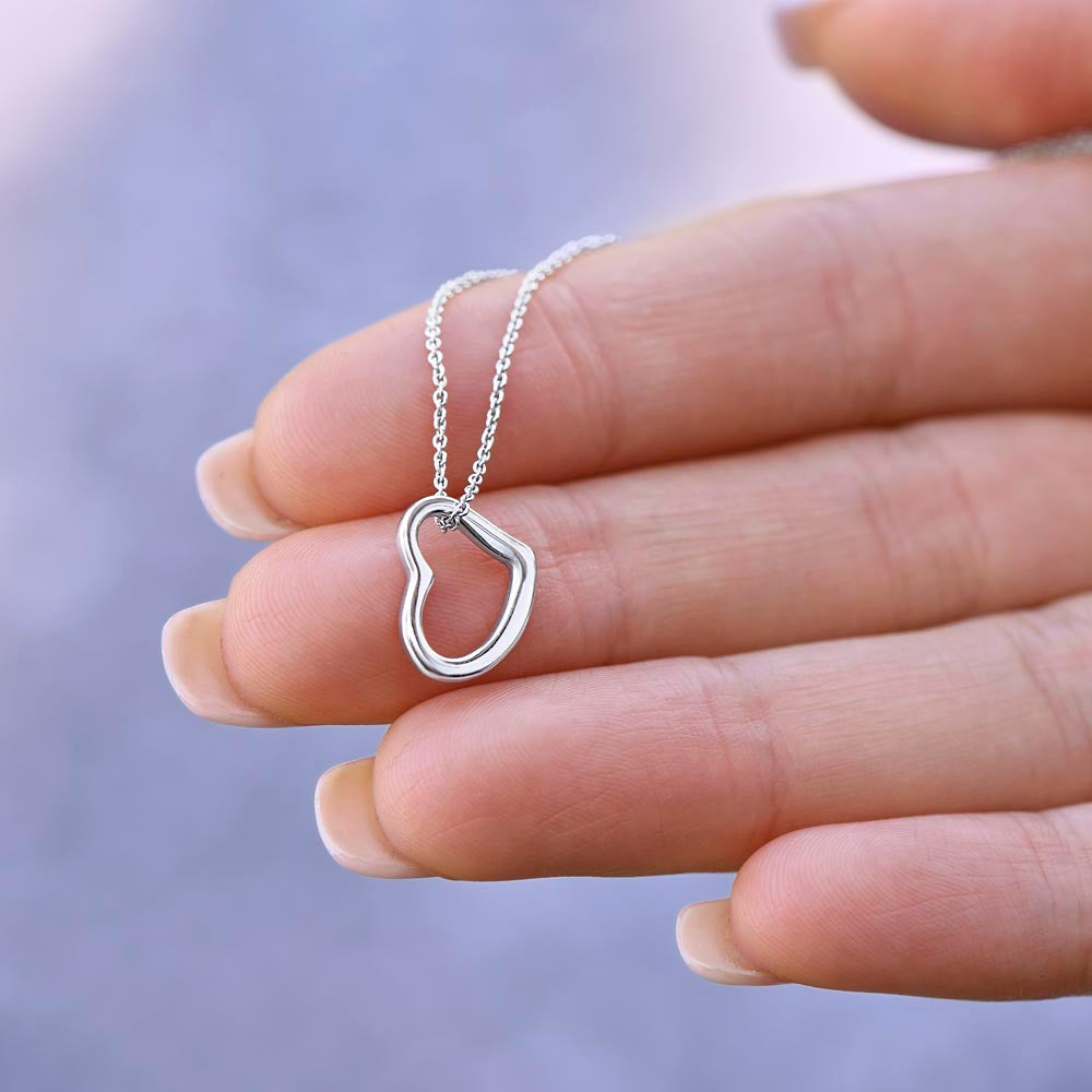 Delicate Heart Necklace (No Message card )